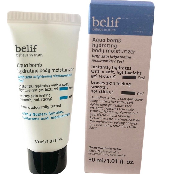 Belif New in Box Aqua Bomb Hydrating Body Moisturizer Brightening 30ml/1.01fl.oz - Picture 1 of 3